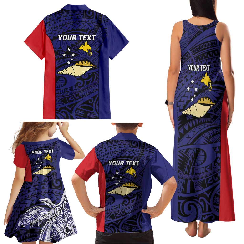 Personalised PNG West New Britain Province Family Matching Tank Maxi Dress and Hawaiian Shirt Bird of Paradise Tattoo Flag Motif LT9 - Polynesian Pride