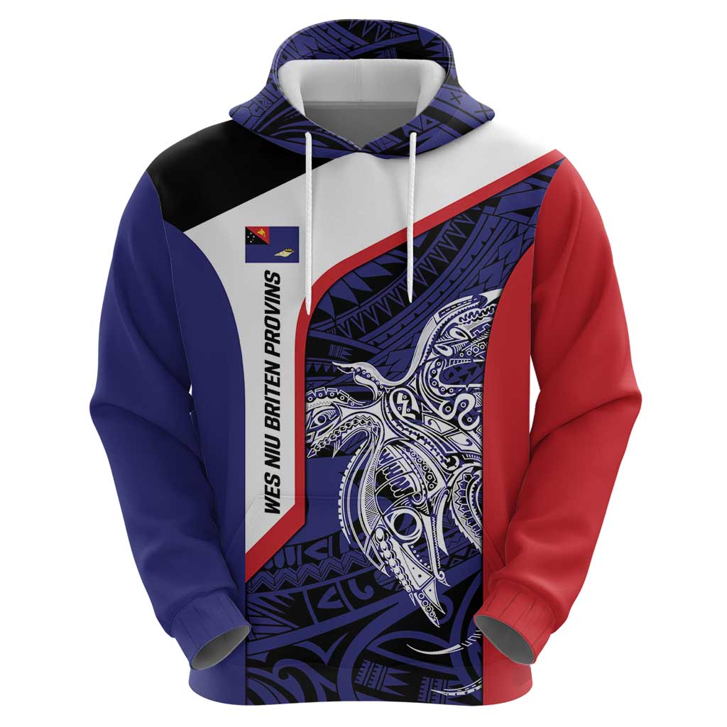 Personalised PNG West New Britain Province Hoodie Bird of Paradise Tattoo Flag Motif LT9 - Polynesian Pride