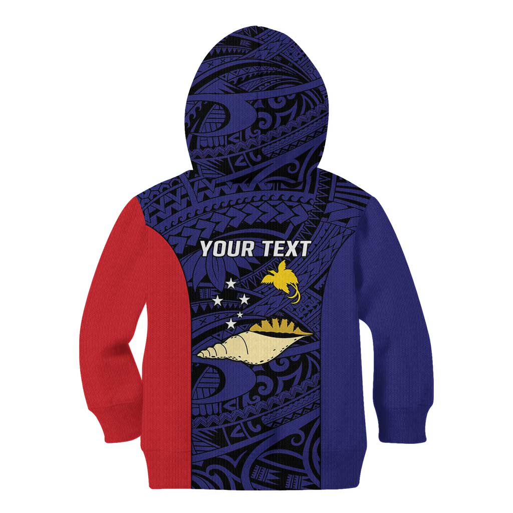 Personalised PNG West New Britain Province Kid Hoodie Bird of Paradise Tattoo Flag Motif LT9 - Polynesian Pride