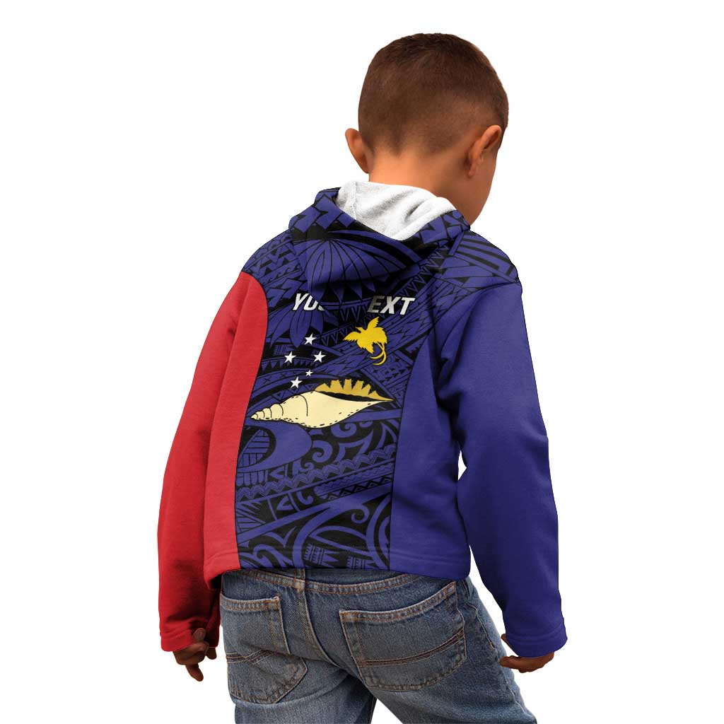 Personalised PNG West New Britain Province Kid Hoodie Bird of Paradise Tattoo Flag Motif LT9 - Polynesian Pride