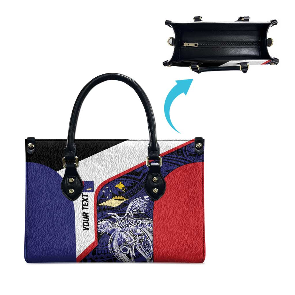Personalised PNG West New Britain Province Leather Bag Bird of Paradise Tattoo Flag Motif - Polynesian Pride