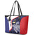 Personalised PNG West New Britain Province Leather Tote Bag Bird of Paradise Tattoo Flag Motif - Polynesian Pride