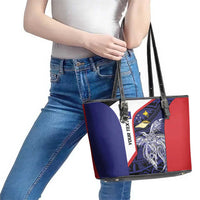 Personalised PNG West New Britain Province Leather Tote Bag Bird of Paradise Tattoo Flag Motif LT9 - Polynesian Pride