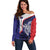 Personalised PNG West New Britain Province Off Shoulder Sweater Bird of Paradise Tattoo Flag Motif - Polynesian Pride