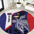 Personalised PNG West New Britain Province Round Carpet Bird of Paradise Tattoo Flag Motif - Polynesian Pride