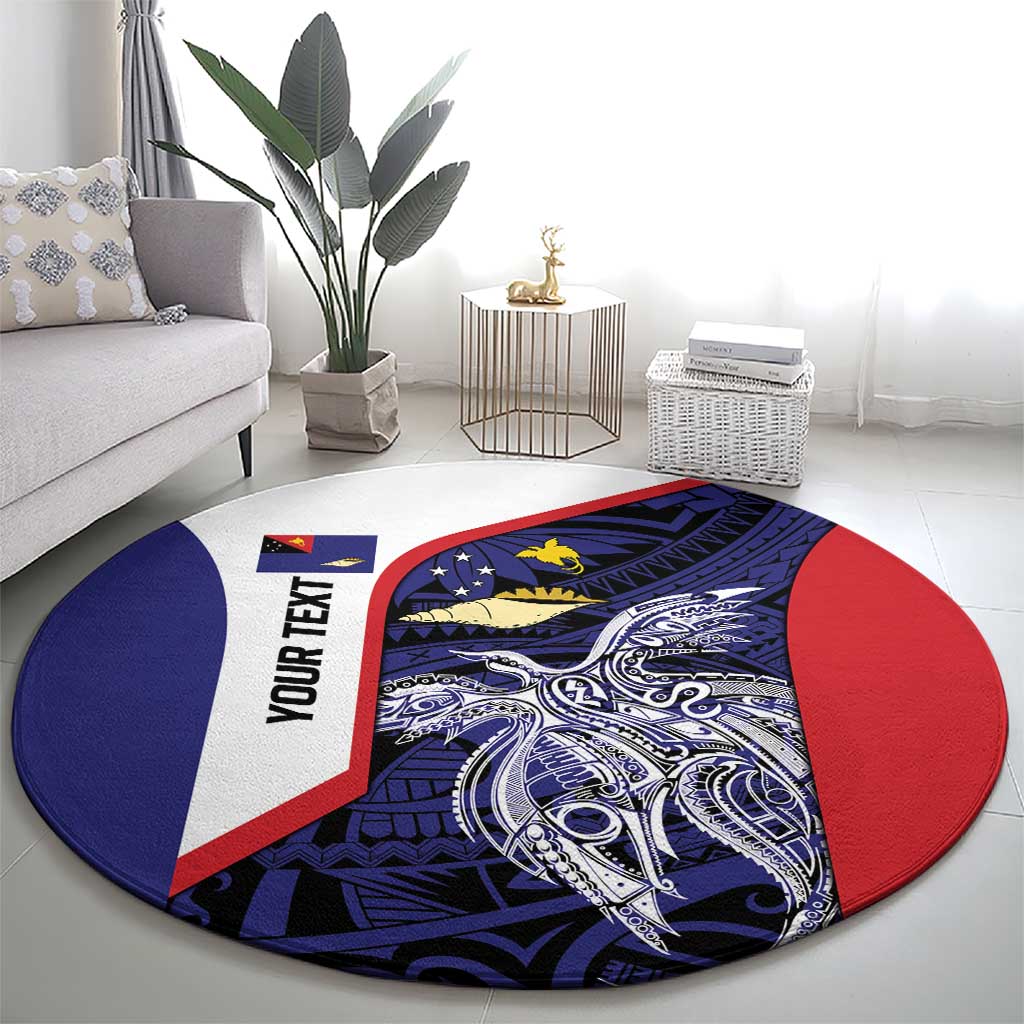Personalised PNG West New Britain Province Round Carpet Bird of Paradise Tattoo Flag Motif LT9 - Polynesian Pride