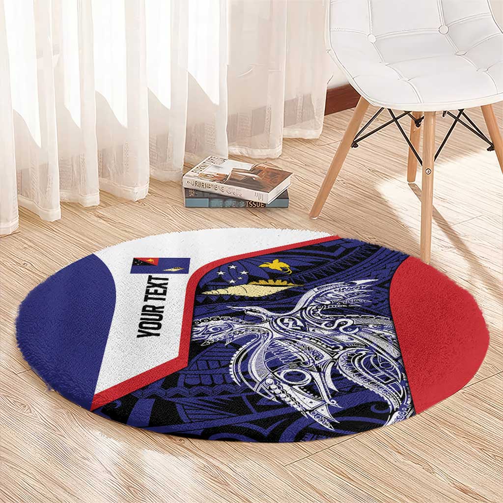 Personalised PNG West New Britain Province Round Carpet Bird of Paradise Tattoo Flag Motif LT9 - Polynesian Pride