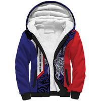 Personalised PNG West New Britain Province Sherpa Hoodie Bird of Paradise Tattoo Flag Motif LT9 Unisex Blue - Polynesian Pride