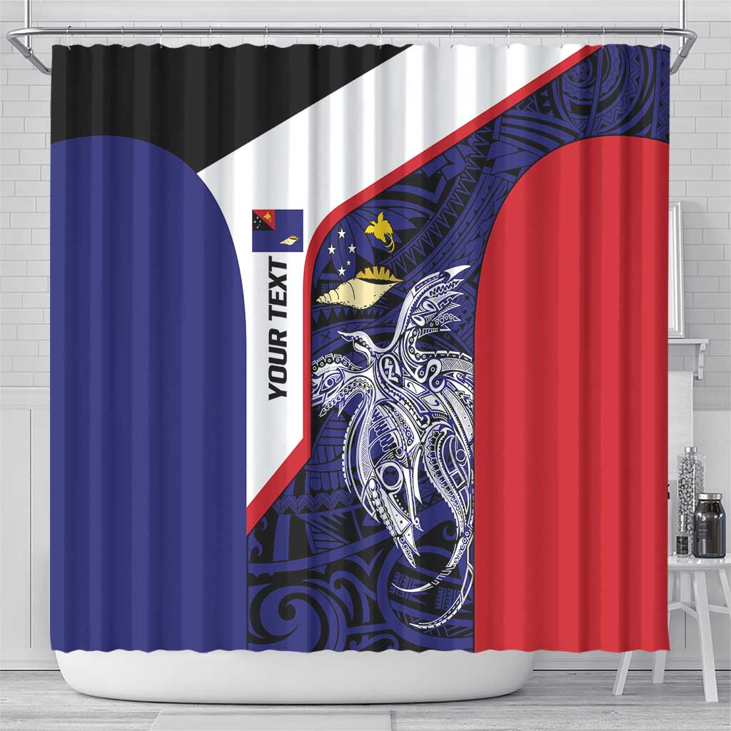 Personalised PNG West New Britain Province Shower Curtain Bird of Paradise Tattoo Flag Motif LT9 - Polynesian Pride