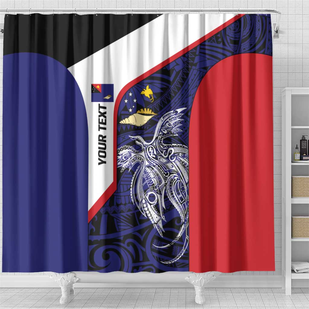 Personalised PNG West New Britain Province Shower Curtain Bird of Paradise Tattoo Flag Motif LT9 - Polynesian Pride