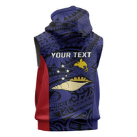 Personalised PNG West New Britain Province Sleeveless Hoodie Bird of Paradise Tattoo Flag Motif LT9 - Polynesian Pride
