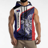 Personalised PNG West New Britain Province Sleeveless Zip Hoodie Bird of Paradise Tattoo Flag Motif LT9 - Polynesian Pride