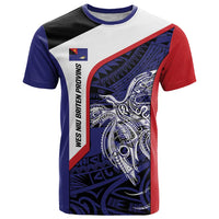 Personalised PNG West New Britain Province T Shirt Bird of Paradise Tattoo Flag Motif LT9 Blue - Polynesian Pride