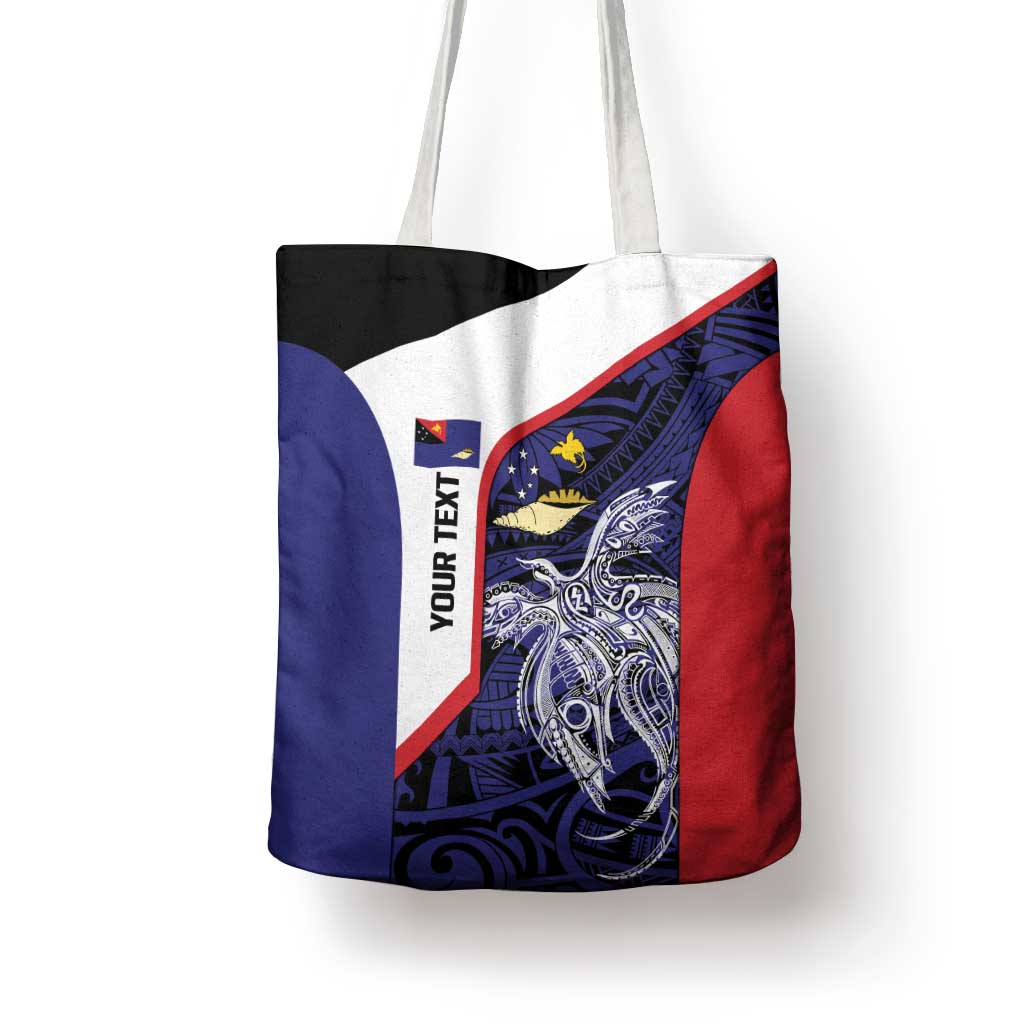 Personalised PNG West New Britain Province Tote Bag Bird of Paradise Tattoo Flag Motif LT9 - Polynesian Pride
