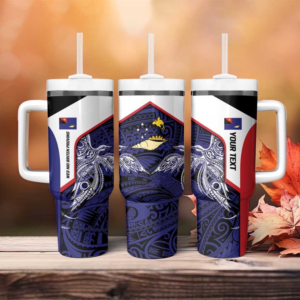 Personalised PNG West New Britain Province Tumbler With Handle Bird of Paradise Tattoo Flag Motif LT9 - Polynesian Pride