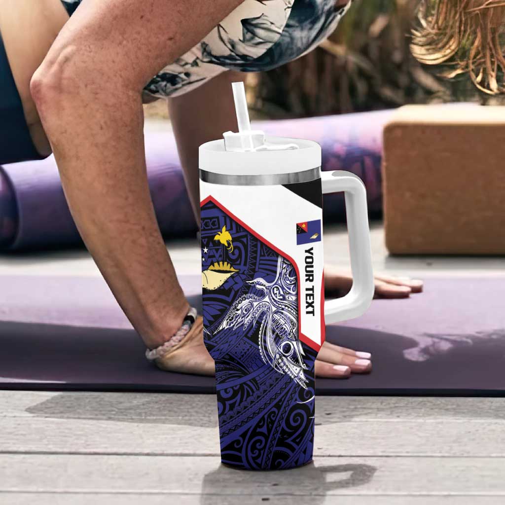 Personalised PNG West New Britain Province Tumbler With Handle Bird of Paradise Tattoo Flag Motif LT9 - Polynesian Pride
