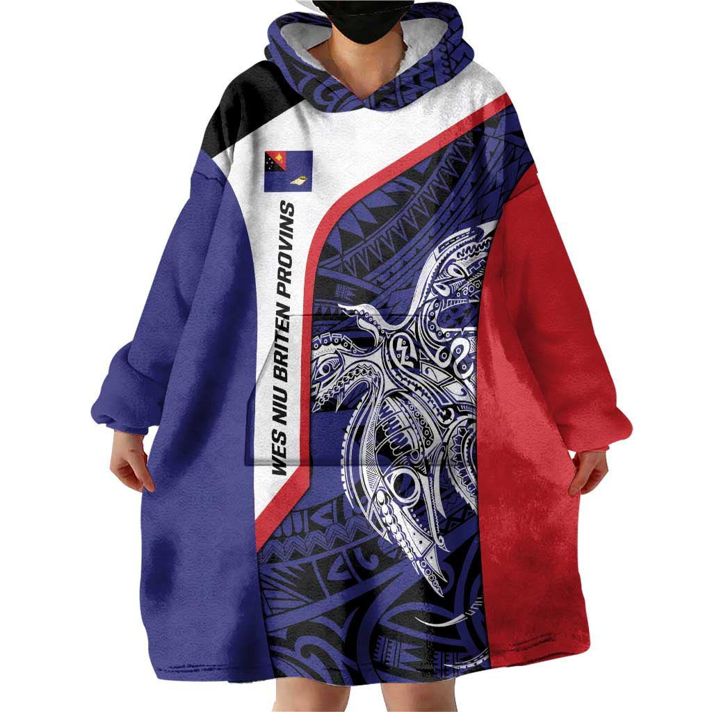 Personalised PNG West New Britain Province Wearable Blanket Hoodie Bird of Paradise Tattoo Flag Motif LT9 - Polynesian Pride