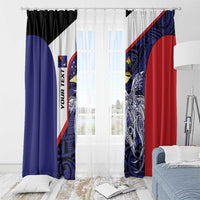 Personalised PNG West New Britain Province Window Curtain Bird of Paradise Tattoo Flag Motif LT9 - Polynesian Pride