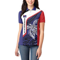 Personalised PNG West New Britain Province Women Polo Shirt Bird of Paradise Tattoo Flag Motif LT9 - Polynesian Pride