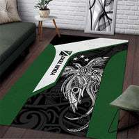 Personalised PNG Western Highlands Province Area Rug Bird of Paradise Tattoo Flag Motif LT9 Green - Polynesian Pride