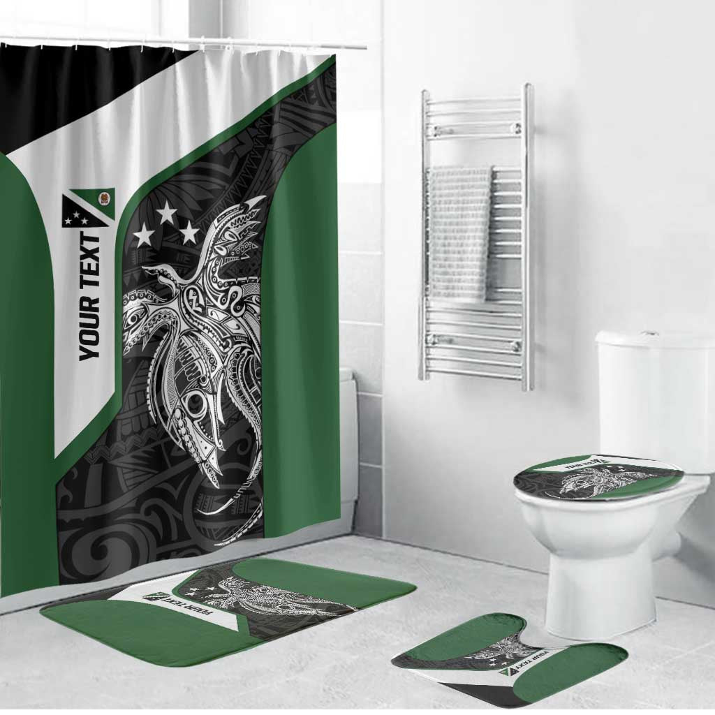 Personalised PNG Western Highlands Province Bathroom Set Bird of Paradise Tattoo Flag Motif LT9 Bathroom Set (4 pcs) Green - Polynesian Pride