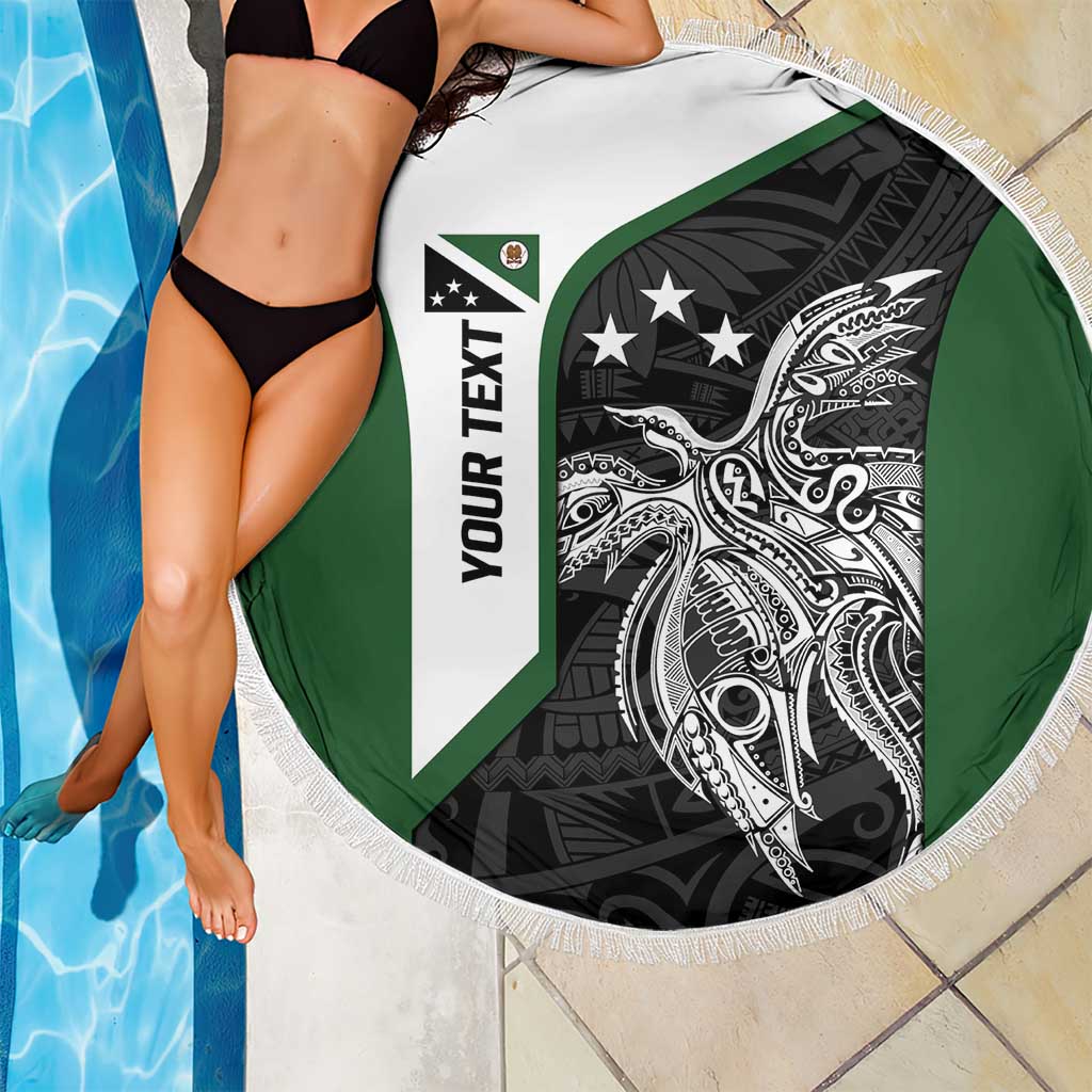 Personalised PNG Western Highlands Province Beach Blanket Bird of Paradise Tattoo Flag Motif LT9 - Polynesian Pride