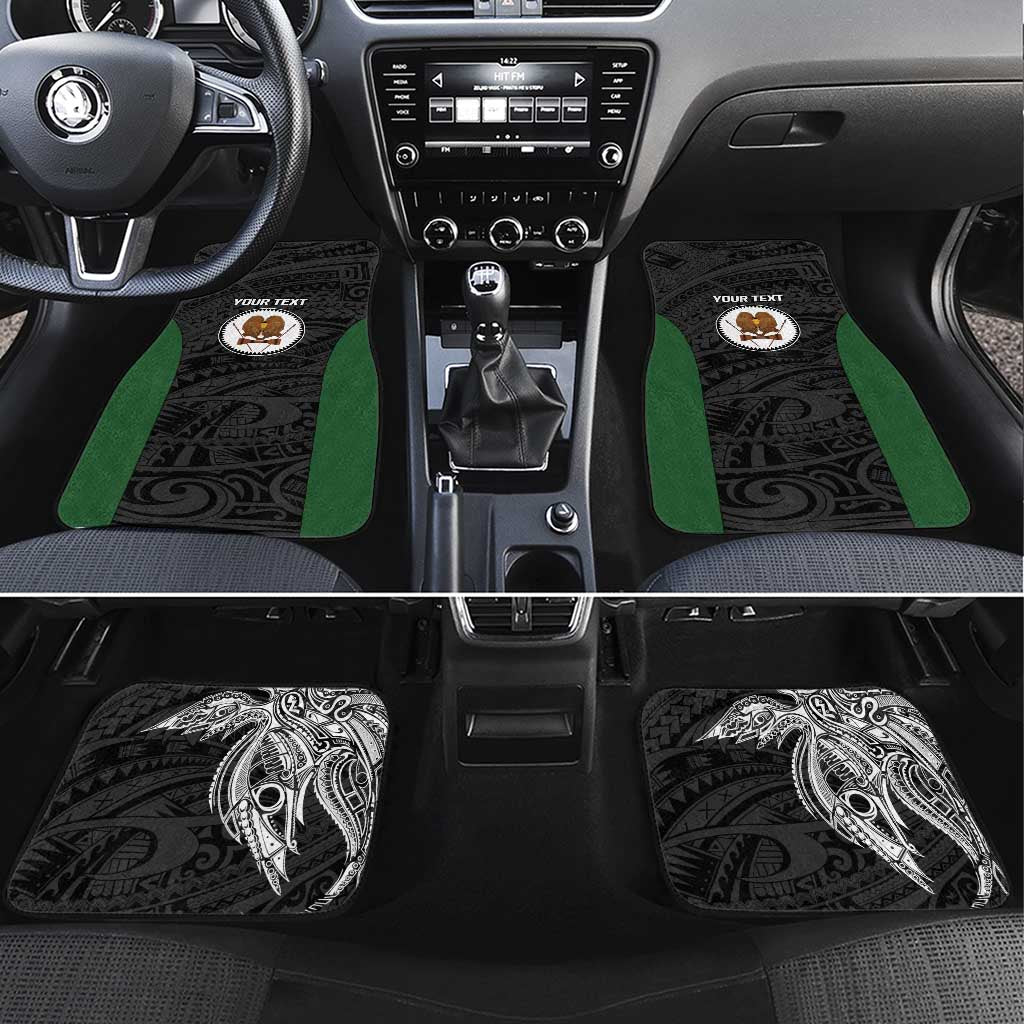 Personalised PNG Western Highlands Province Car Mats Bird of Paradise Tattoo Flag Motif LT9 Set 4pcs Green - Polynesian Pride