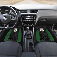 Personalised PNG Western Highlands Province Car Mats Bird of Paradise Tattoo Flag Motif LT9 Set 2pcs - Front Green - Polynesian Pride