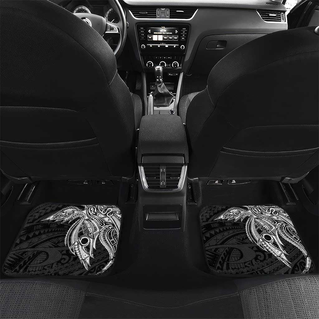 Personalised PNG Western Highlands Province Car Mats Bird of Paradise Tattoo Flag Motif LT9 Set 2pcs - Back Green - Polynesian Pride