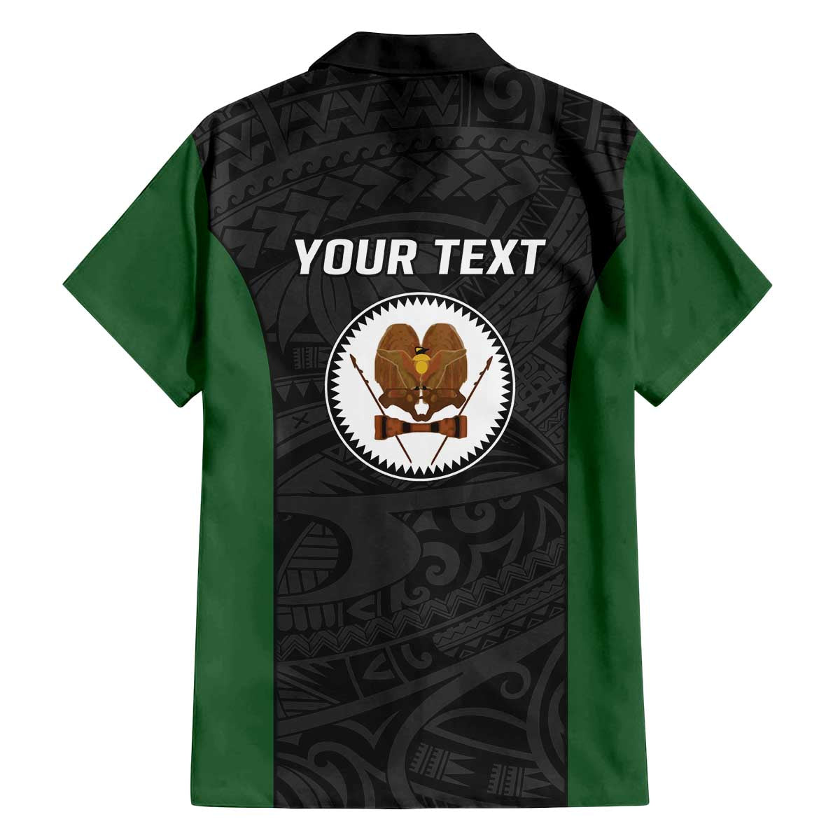 Personalised PNG Western Highlands Province Family Matching Off The Shoulder Long Sleeve Dress and Hawaiian Shirt Bird of Paradise Tattoo Flag Motif LT9 - Polynesian Pride