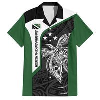Personalised PNG Western Highlands Province Family Matching Summer Maxi Dress and Hawaiian Shirt Bird of Paradise Tattoo Flag Motif LT9 Dad's Shirt - Short Sleeve Green - Polynesian Pride