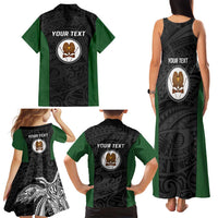 Personalised PNG Western Highlands Province Family Matching Tank Maxi Dress and Hawaiian Shirt Bird of Paradise Tattoo Flag Motif LT9 - Polynesian Pride