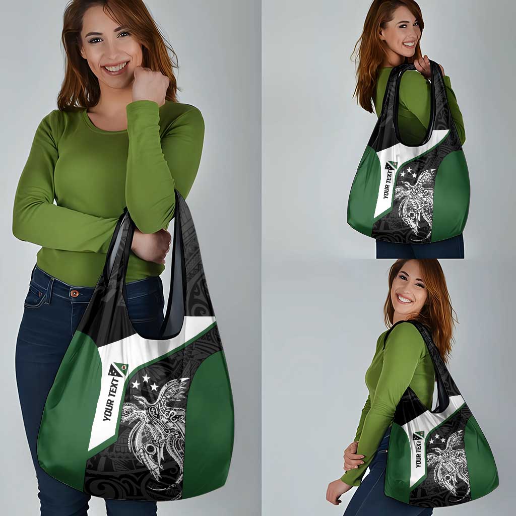Personalised PNG Western Highlands Province Grocery Bag Bird of Paradise Tattoo Flag Motif LT9 - Polynesian Pride