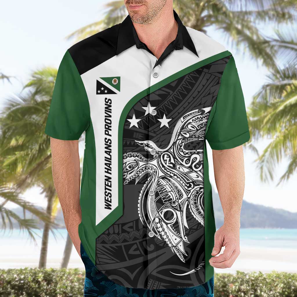 Personalised PNG Western Highlands Province Hawaiian Shirt Bird of Paradise Tattoo Flag Motif LT9 - Polynesian Pride