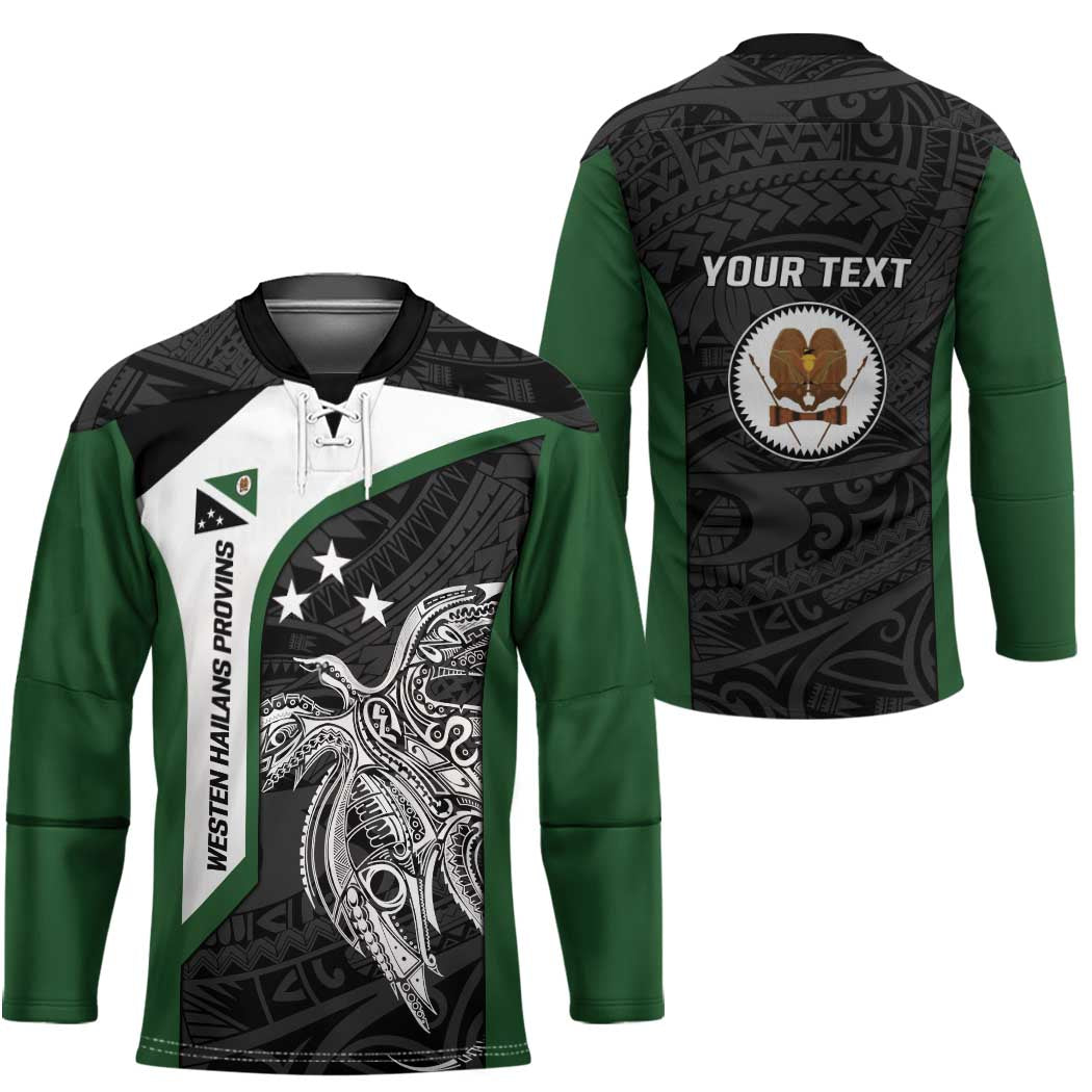 Personalised PNG Western Highlands Province Hockey Jersey Bird of Paradise Tattoo Flag Motif LT9 - Polynesian Pride