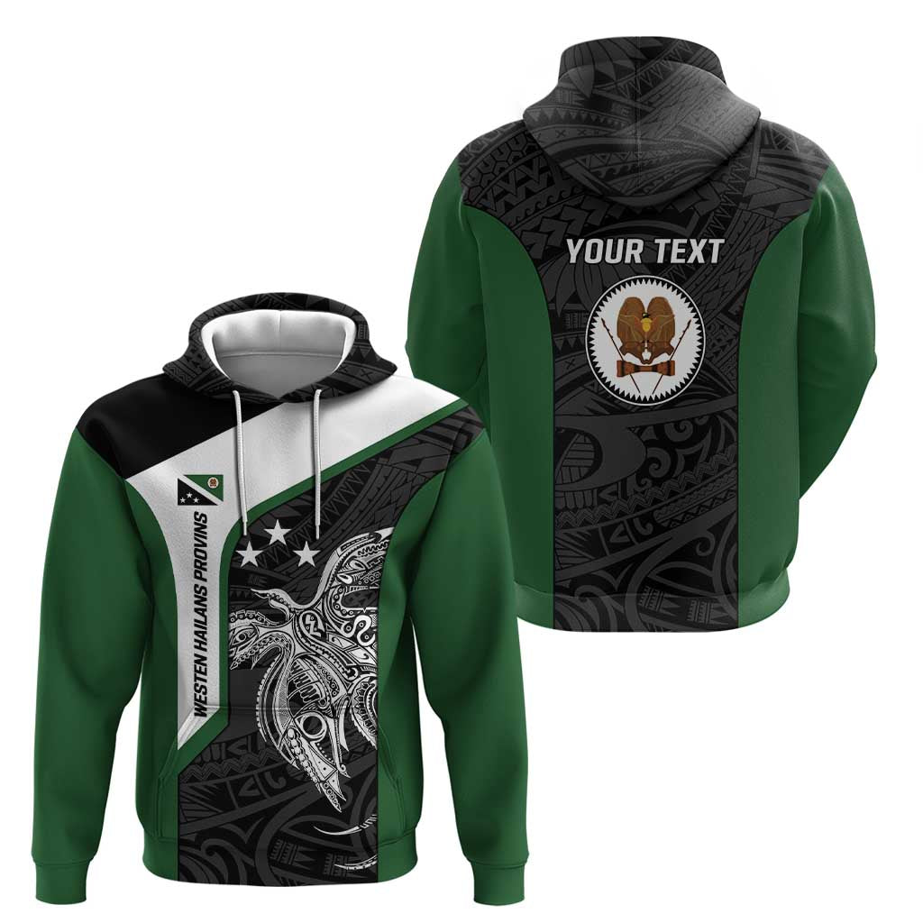 Personalised PNG Western Highlands Province Hoodie Bird of Paradise Tattoo Flag Motif LT9 - Polynesian Pride