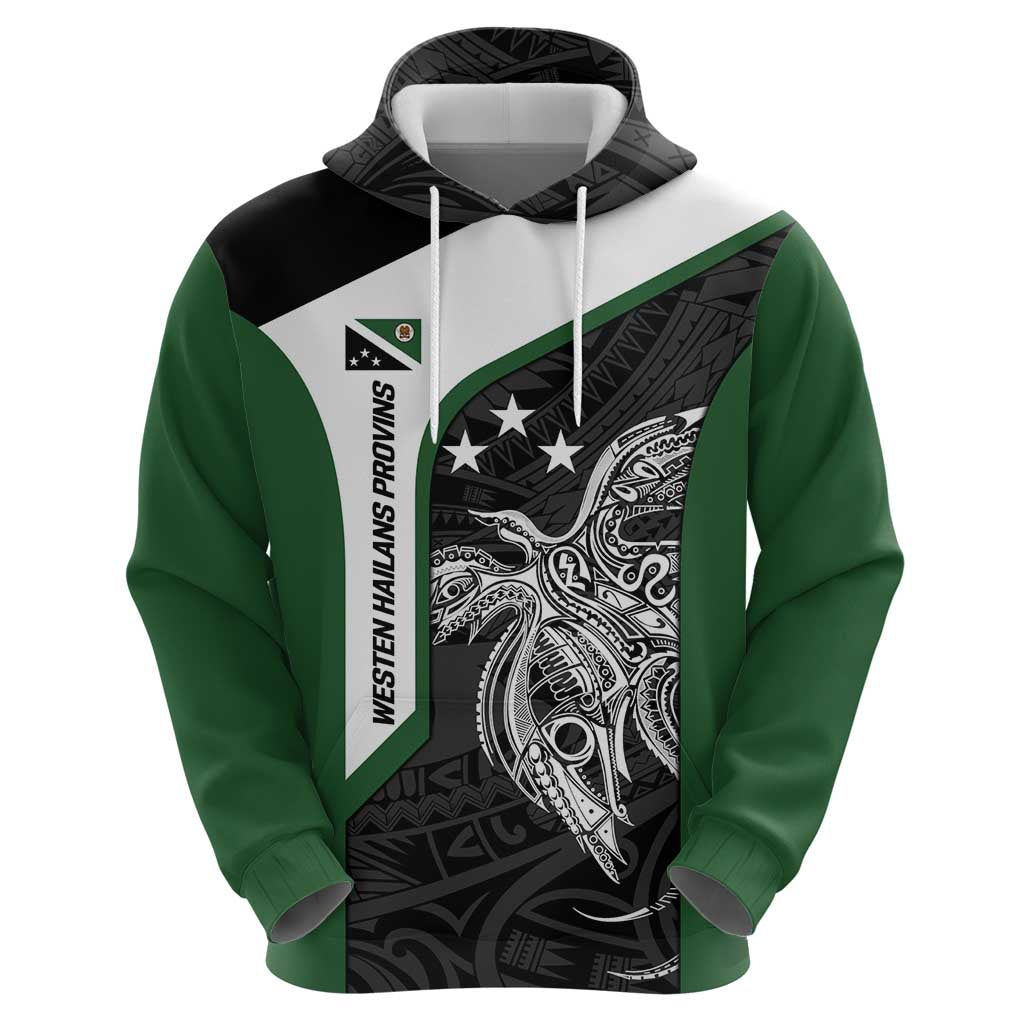 Personalised PNG Western Highlands Province Hoodie Bird of Paradise Tattoo Flag Motif LT9 - Polynesian Pride