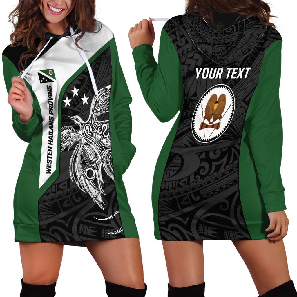 Personalised PNG Western Highlands Province Hoodie Dress Bird of Paradise Tattoo Flag Motif LT9 - Polynesian Pride