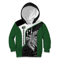 Personalised PNG Western Highlands Province Kid Hoodie Bird of Paradise Tattoo Flag Motif LT9 Hoodie Green - Polynesian Pride