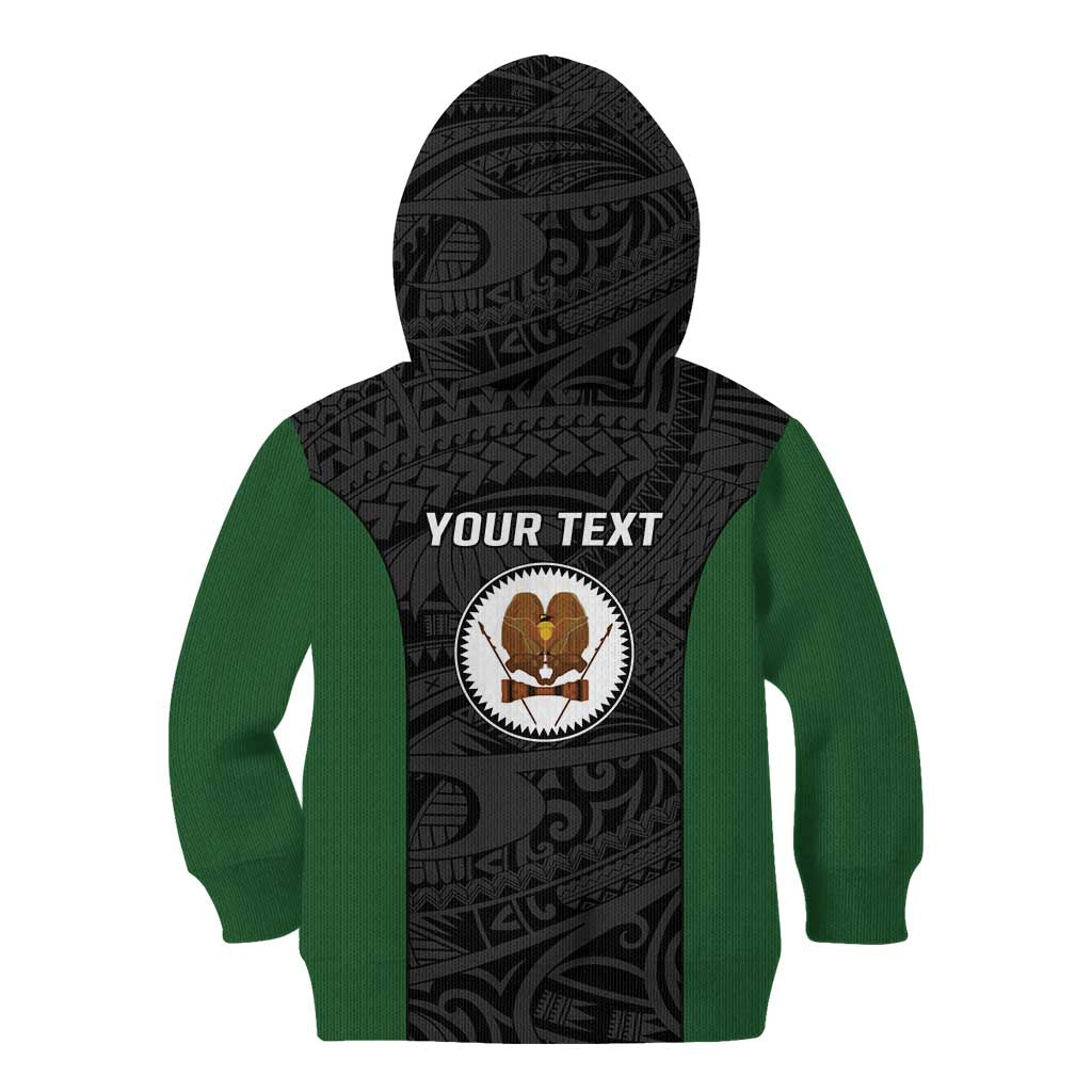 Personalised PNG Western Highlands Province Kid Hoodie Bird of Paradise Tattoo Flag Motif LT9 - Polynesian Pride