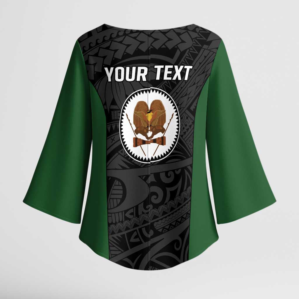 Personalised PNG Western Highlands Province Kimono Sleeve Blouse Bird of Paradise Tattoo Flag Motif LT9 - Polynesian Pride