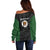Personalised PNG Western Highlands Province Off Shoulder Sweater Bird of Paradise Tattoo Flag Motif - Polynesian Pride