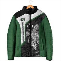 Personalised PNG Western Highlands Province Padded Jacket Bird of Paradise Tattoo Flag Motif LT9 - Polynesian Pride