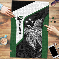 Personalised PNG Western Highlands Province Puzzle Bird of Paradise Tattoo Flag Motif LT9 Green - Polynesian Pride