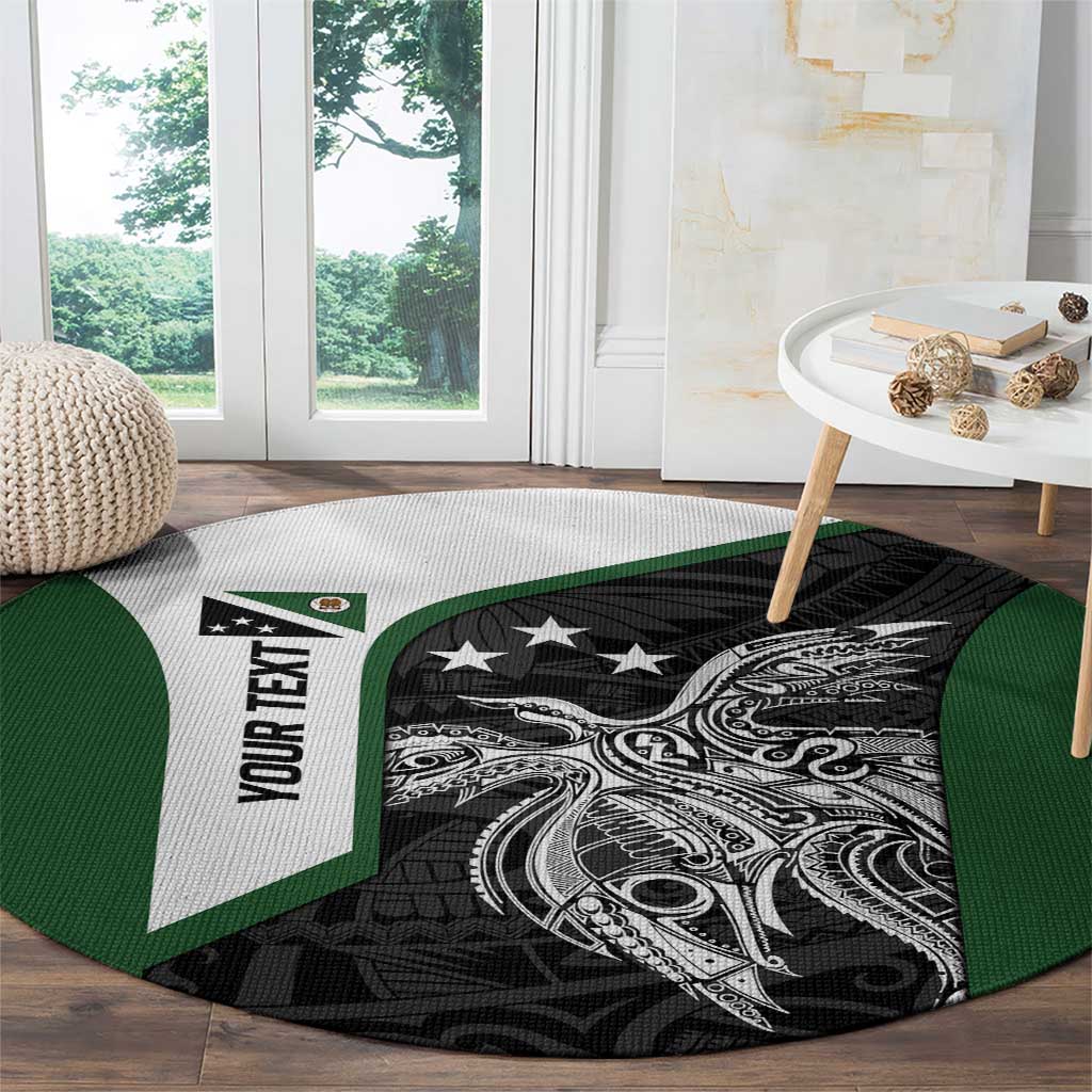 Personalised PNG Western Highlands Province Round Carpet Bird of Paradise Tattoo Flag Motif LT9 - Polynesian Pride
