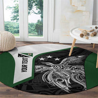 Personalised PNG Western Highlands Province Round Carpet Bird of Paradise Tattoo Flag Motif LT9 - Polynesian Pride