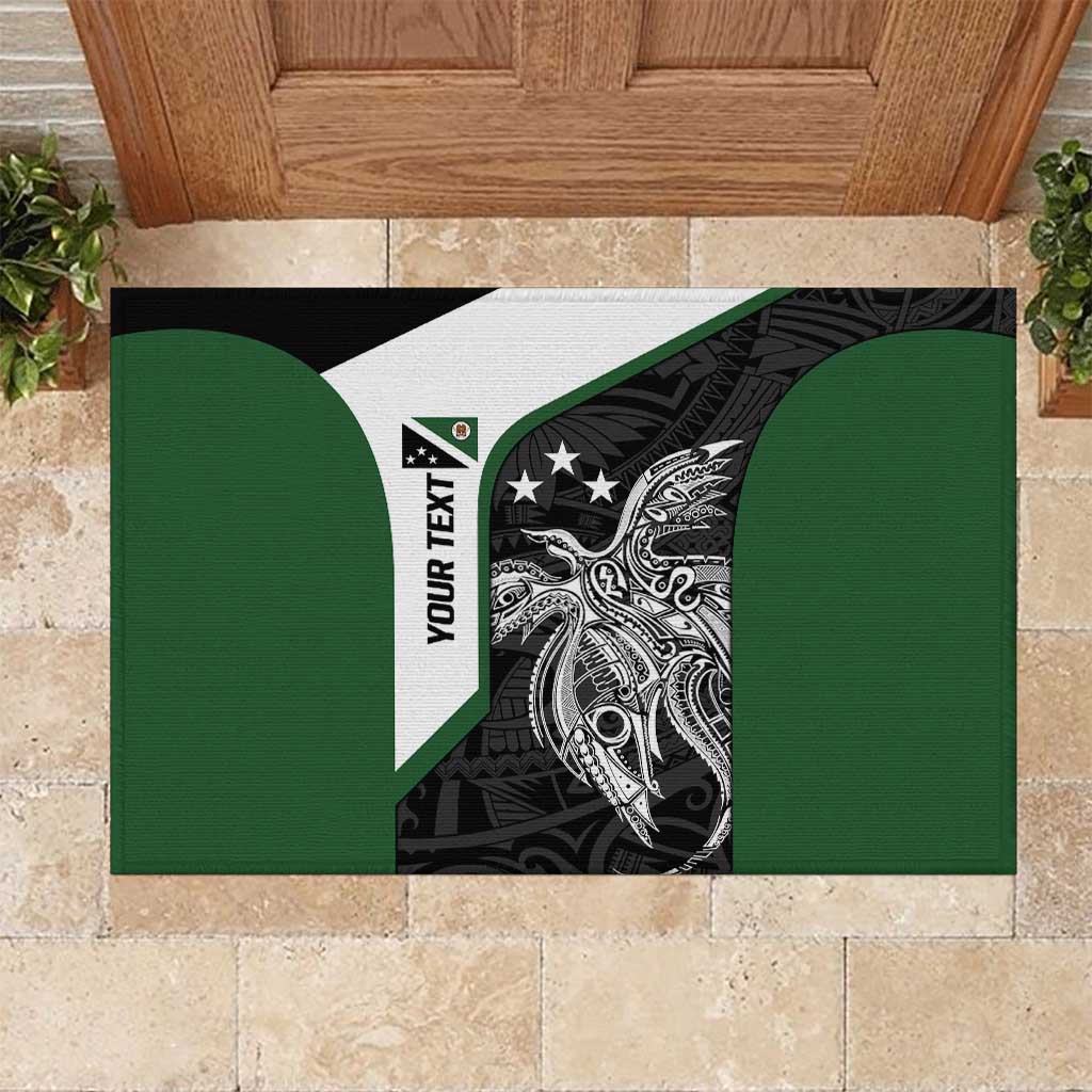 Personalised PNG Western Highlands Province Rubber Doormat Bird of Paradise Tattoo Flag Motif LT9 Green - Polynesian Pride
