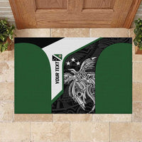 Personalised PNG Western Highlands Province Rubber Doormat Bird of Paradise Tattoo Flag Motif LT9 Green - Polynesian Pride