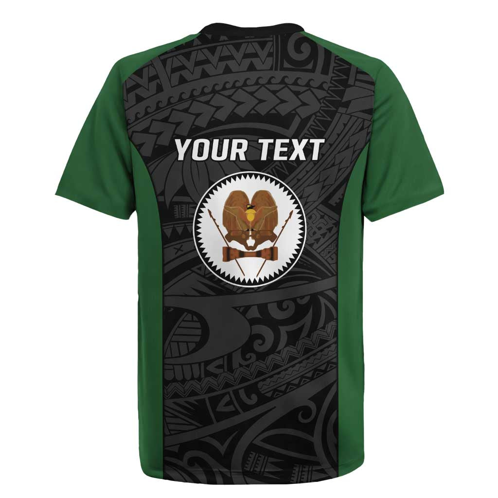 Personalised PNG Western Highlands Province Rugby Jersey Bird of Paradise Tattoo Flag Motif LT9 - Polynesian Pride