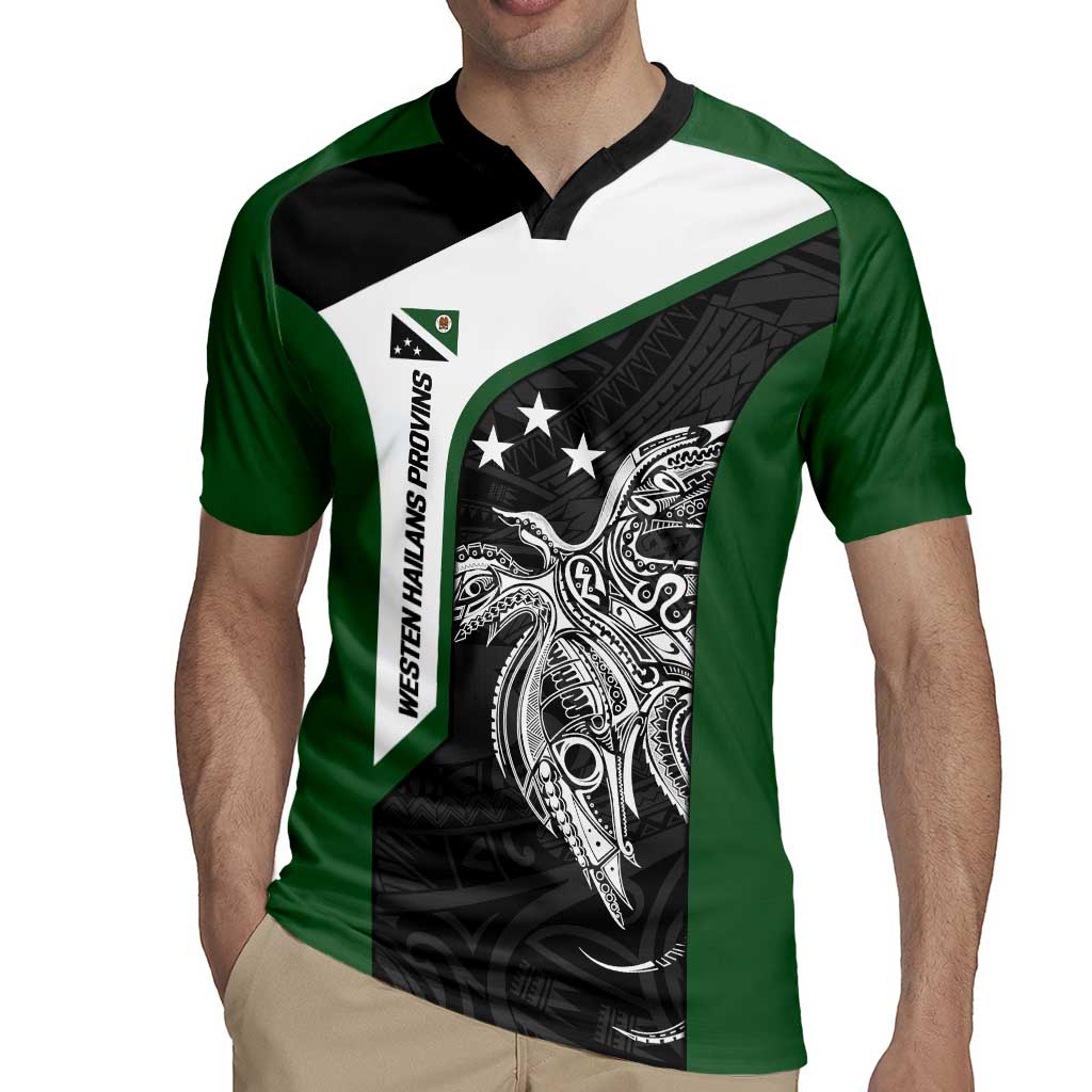 Personalised PNG Western Highlands Province Rugby Jersey Bird of Paradise Tattoo Flag Motif LT9 - Polynesian Pride